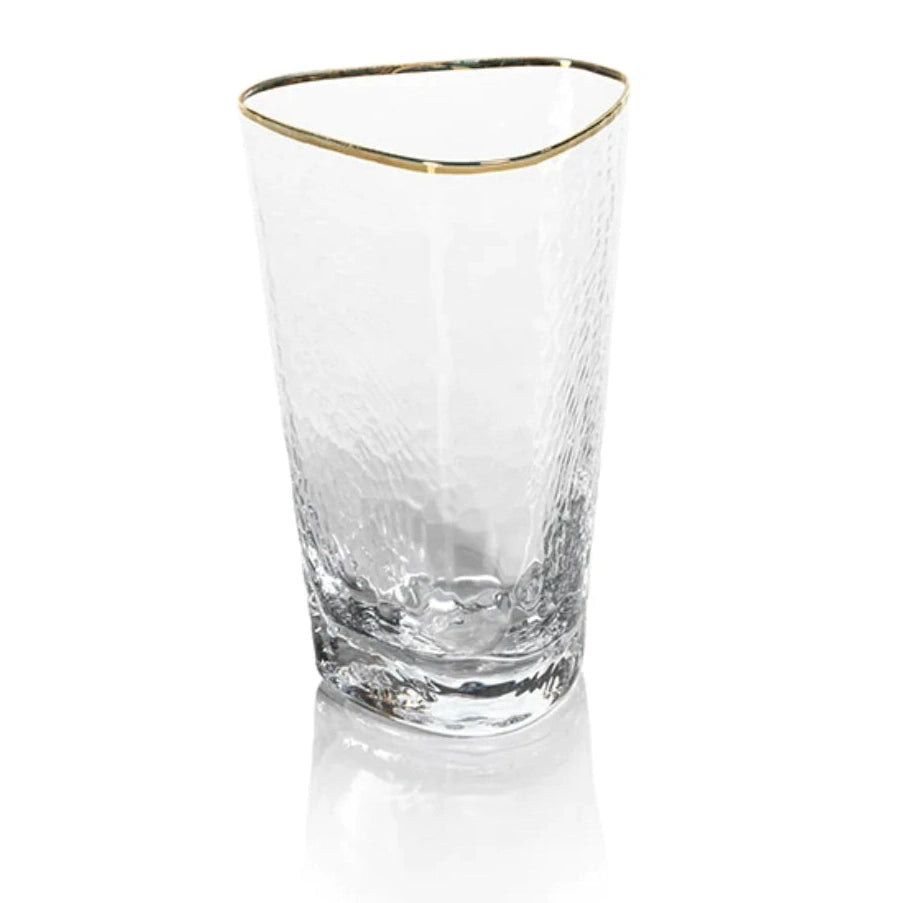 Aperitivo Triangular Glass Clear w/ Gold Rim