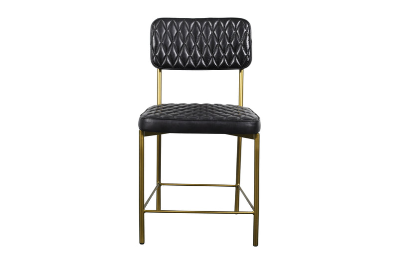 Vega Dining Chair  Genuine Leather Seating - Black