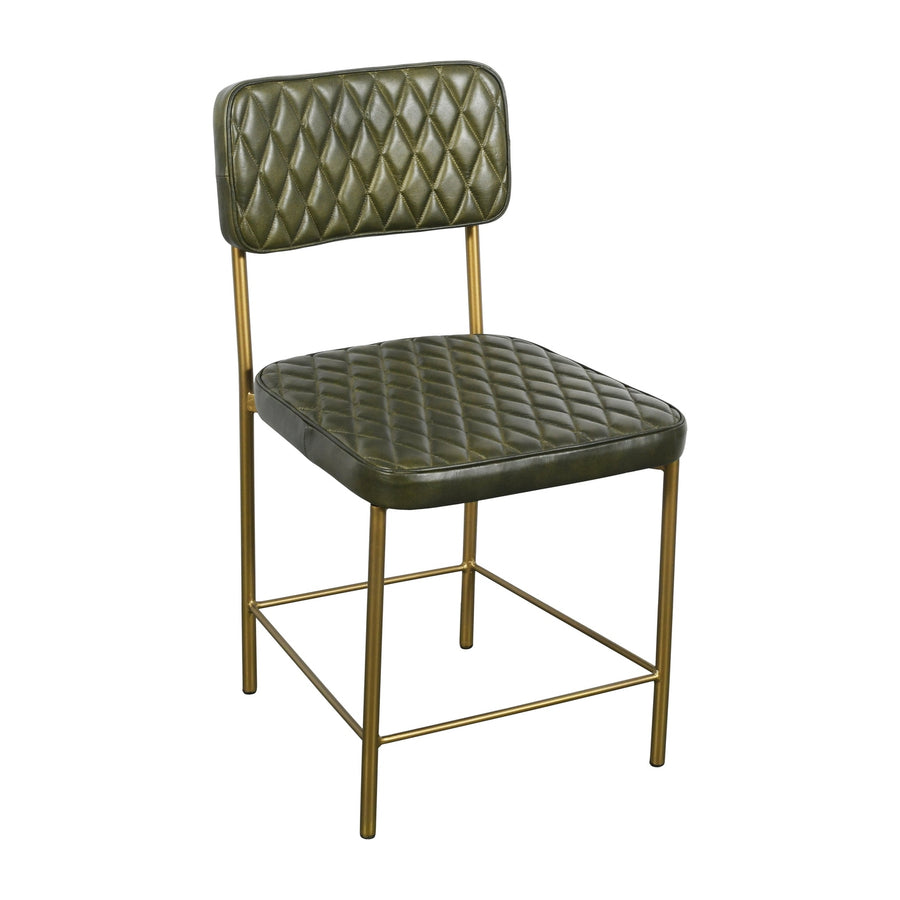 Vega Dining Chair  Genuine Leather Seating - Green