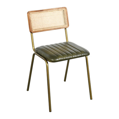 Capella Dining Chair  Genuine Leather Seating - Green