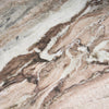 Macro surface shot of the marble top showing high-relief mineral streaks and natural stone characteristics
