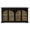accent-cabinet-black	Straight-on front view of the Archdale cabinet in a bold matte black finish with natural wood interior