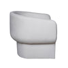 Side view profile showing the sculptural wrap-around backrest and deep seat of the Ariana chair