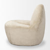 Side view profile of the Beverly accent chair demonstrating its tall, curved backrest and low-profile base.