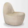 Three-quarter side view of the Beverly lounge chair in oatmeal fabric for contemporary home interiors.