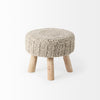 Side view emphasizing the low-profile design and the sturdy organic shape of the natural wood legs