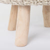 Close-up shot focusing on the smooth finish and natural wood grain of the Bina stool's sturdy legs