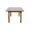 Straight-on side profile view focusing on the substantial leg design and the slim modern profile of the tabletop