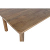 Close-up perspective shot highlighting the high-quality joinery and organic rounded edges of the natural mango wood