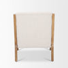 Rear view of the Cashel chair in ivory showing the structural support of the light oak frame