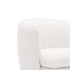 Close-up of curved armrest on Dorby accent chair