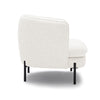 Side view of Dorby accent chair with metal legs