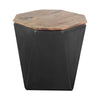 Esagono geometric end table in black metal finish