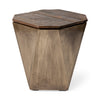 Esagono storage end table in antique brass metal finish