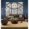 Dark finish Esagono tables in industrial style living room