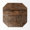 Overhead view of octagonal reclaimed wood table top