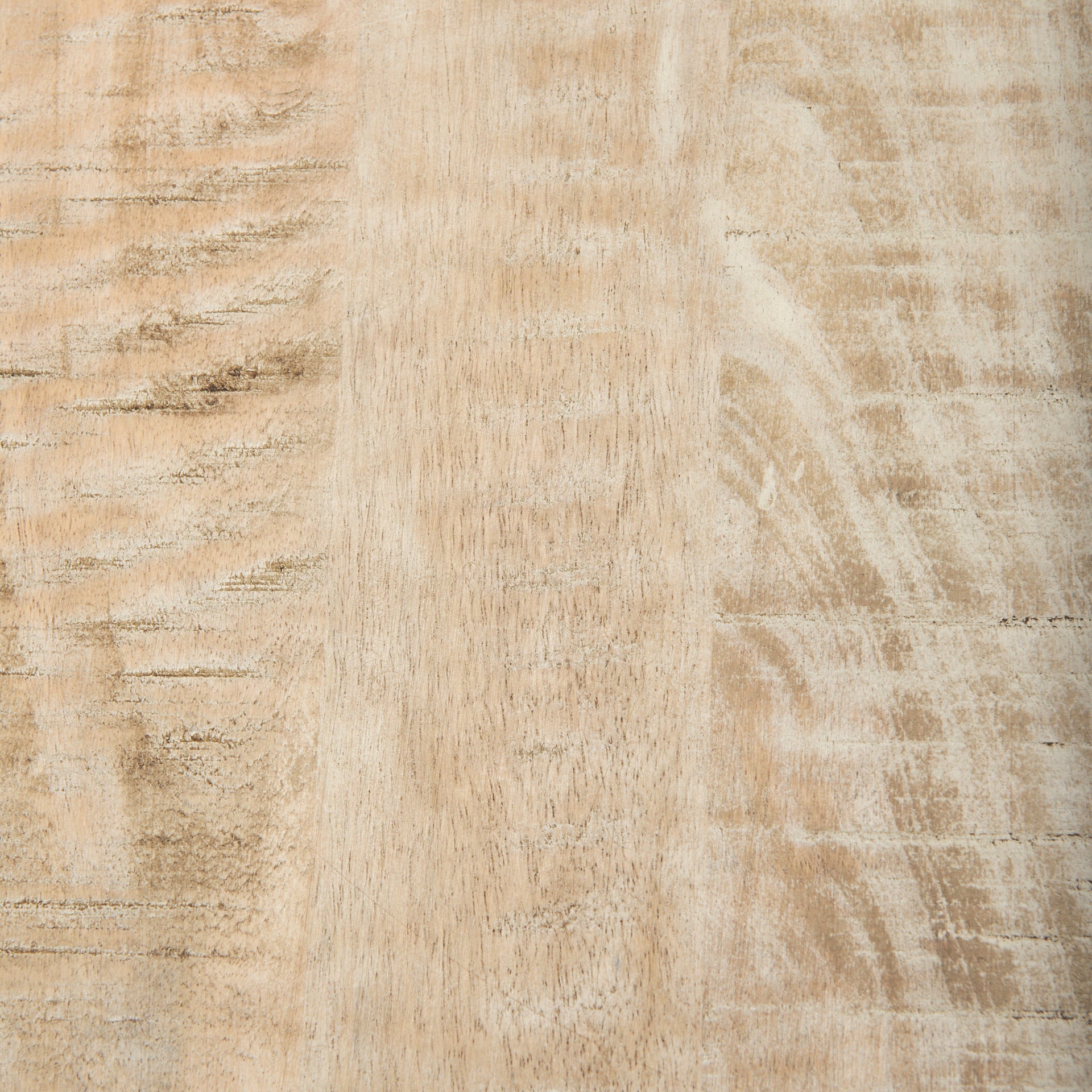 Front view of the Rosie console table in a light natural mango wood finish featuring a minimalist double-tier design