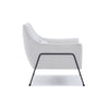 Side view of Fogia upholstered accent chair