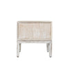 Rear view of Gemini wood side table showing clean finish