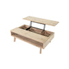 Back-angle shot of the Gia coffee table showing the consistent natural wood finish across all panels
