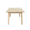 Straight-on side view emphasizing the clean architectural lines of the table and tapered legs