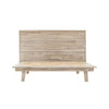 Front view of the Gia platform bed featuring a clean-lined headboard with horizontal wood planks in a weathered light oak finish