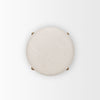 Second top-down perspective focusing on the symmetry of the upholstered seat and the wooden outer ring