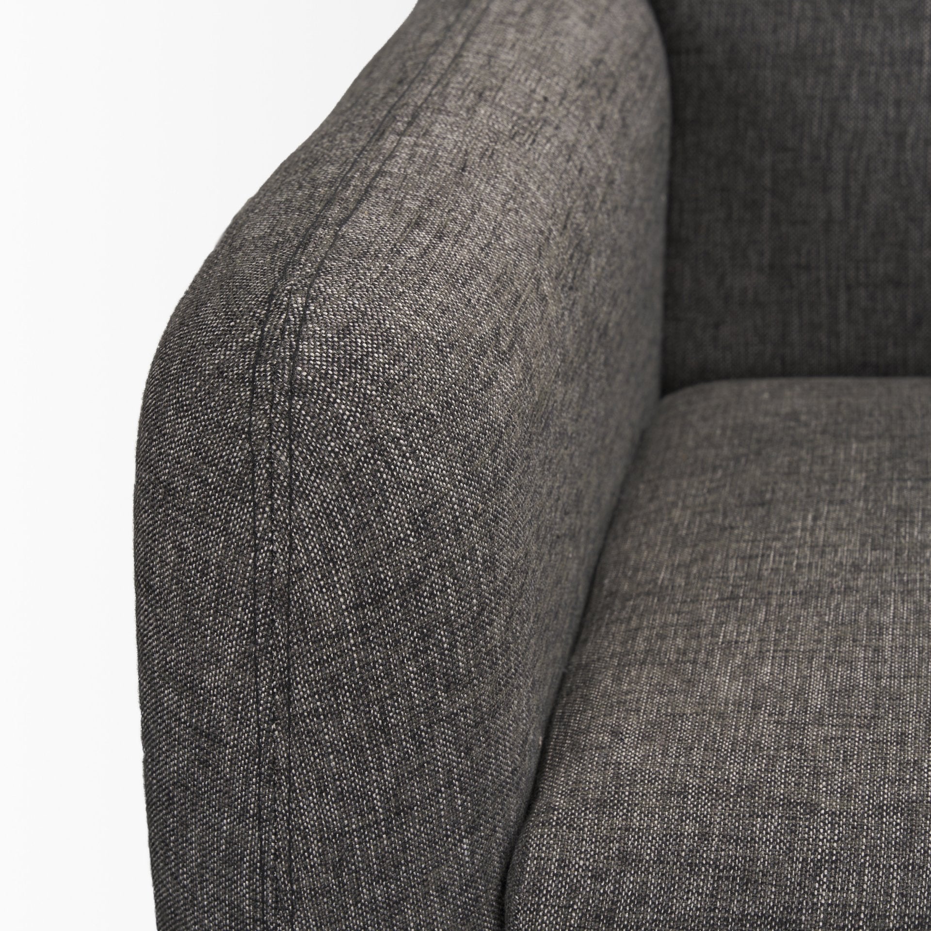 Front view of Hale cream sofa with light wood base