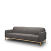 Angled view of the charcoal grey Hale fabric sofa