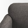 Detail shot of curved backrest on Hale charcoal sofa