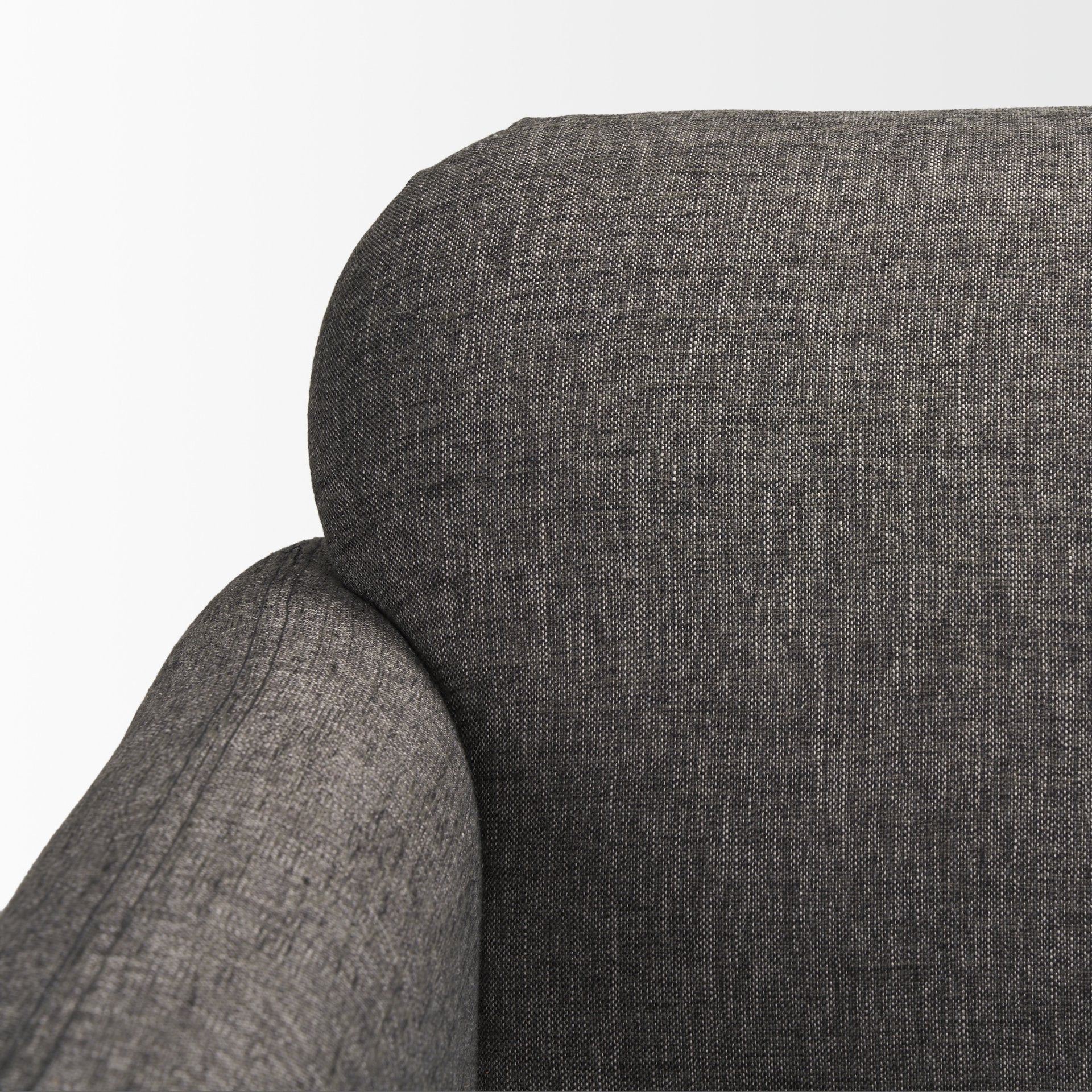 Front view of Hale cream sofa with light wood base