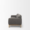 Side profile of Hale charcoal sofa with wood legs