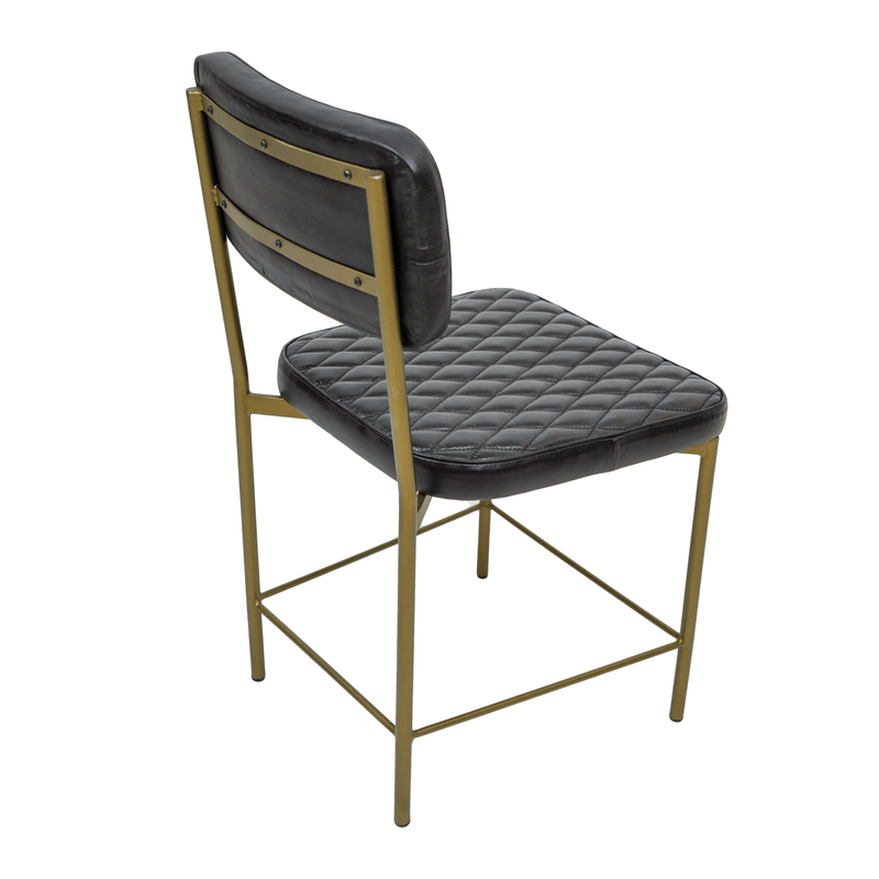 Vega Dining Chair  Genuine Leather Seating - Black