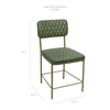 Vega Dining Chair  Genuine Leather Seating - Green