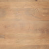 Overhead view of the square tabletop highlighting the organic wood grain patterns
