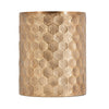 Front view of Kiran side table showcasing rhythmic hammered metal pattern