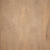 Close-up macro shot of the wood surface highlighting the matte protective finish and natural mineral streaks
