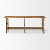 Side profile view of the extended Rosie console showcasing its slender depth and consistent vertical lines