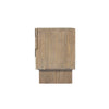 Side profile view showcasing the seamless wood grain wrap and the distinctive layered texture of the drawer fronts