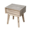 High-angle perspective view showcasing the spacious top surface and uniform light oak finish