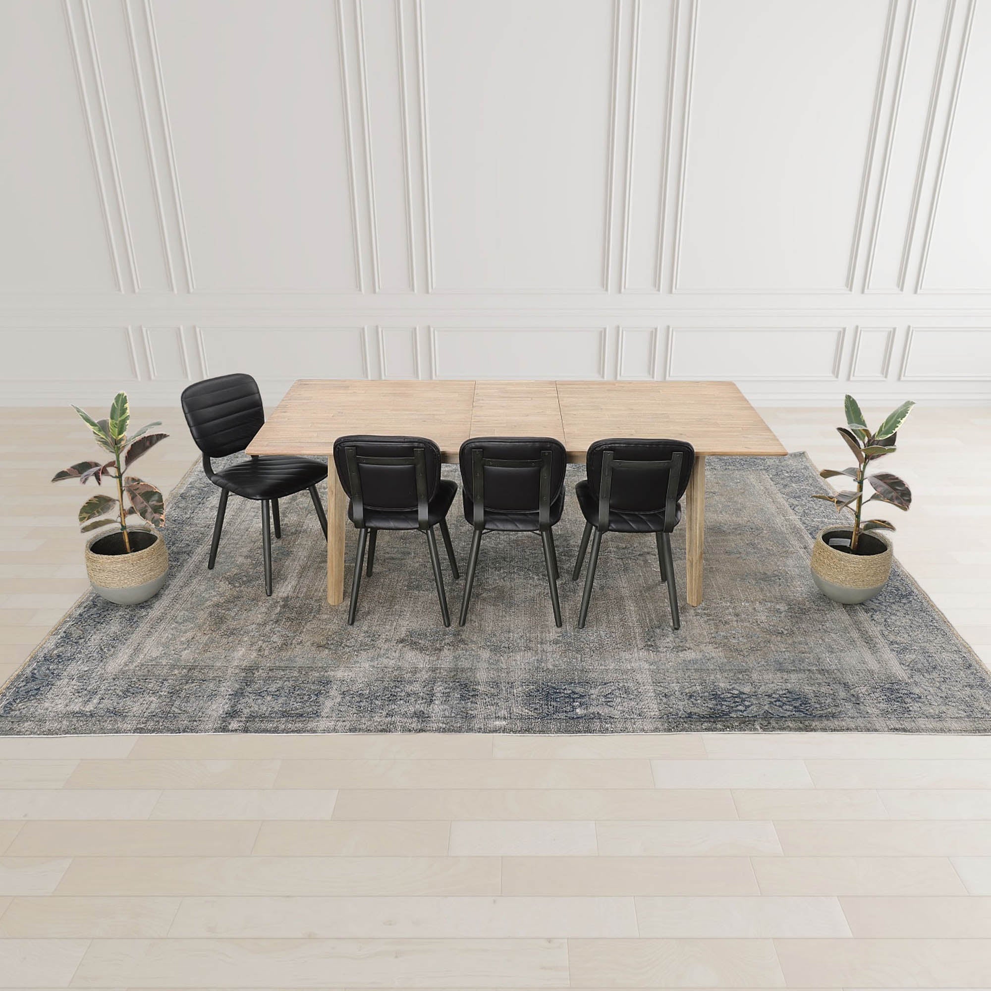 Straight-on front view of the Gia table in its compact form showcasing its balanced proportions