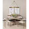 Bird's-eye view detail highlighting the seamless natural wood grain patterns on the circular tabletop