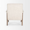 Direct back view of the Nico chair demonstrating the clean upholstery lines and sturdy leg assembly