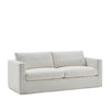 Angled view of Niels modern sofa with soft upholstery and minimalist silhouette