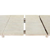 Detailed view of the extension leaf unfolding to transition the table from a compact to an expanded dining surface