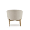 Direct back view demonstrating the clean lines of the low-profile backrest and natural wood finish