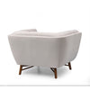 Direct back view of the grey Stella chair demonstrating its clean lines and sturdy base construction