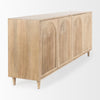 High-angle three-quarter view showcasing the smooth top surface and the seamless integration of the arched door panels