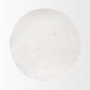 Overhead bird's-eye view of the white marble tabletop showing the subtle natural grey veining and circular form